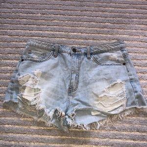 High Waisted Denim Shorts
